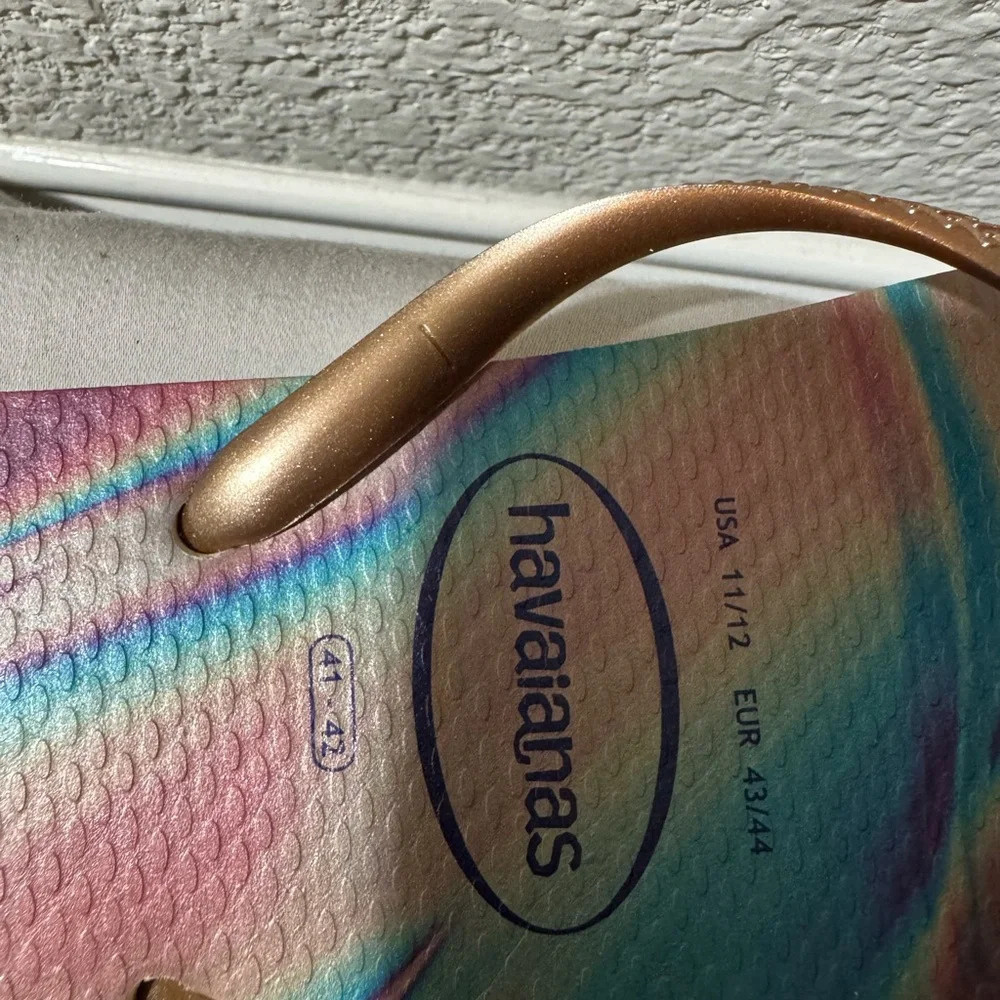 Havaianas Women's Slim Iridescent Flip-flop Sandals Ballet Rose 11/12 NWT - Picture 5 of 5